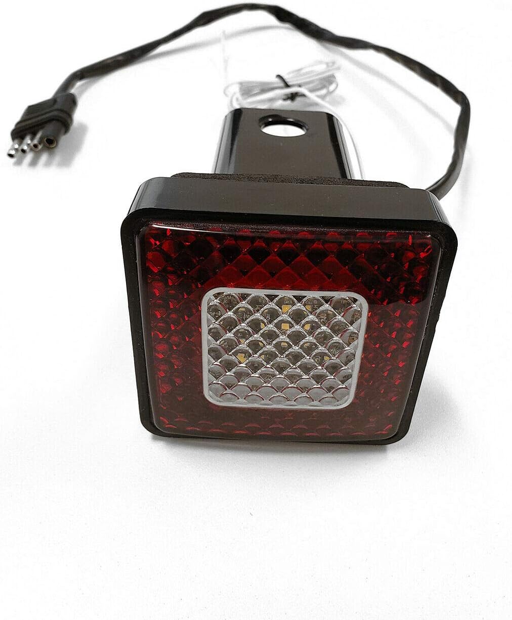Led Trailer Hitch Cover with Backup Led Reverse Light Automotive Accessories 80 LED Lights 2 Inch Hitch Receiver Cover 4 Way Plug Truck SUV Accessories led Trailer Lights