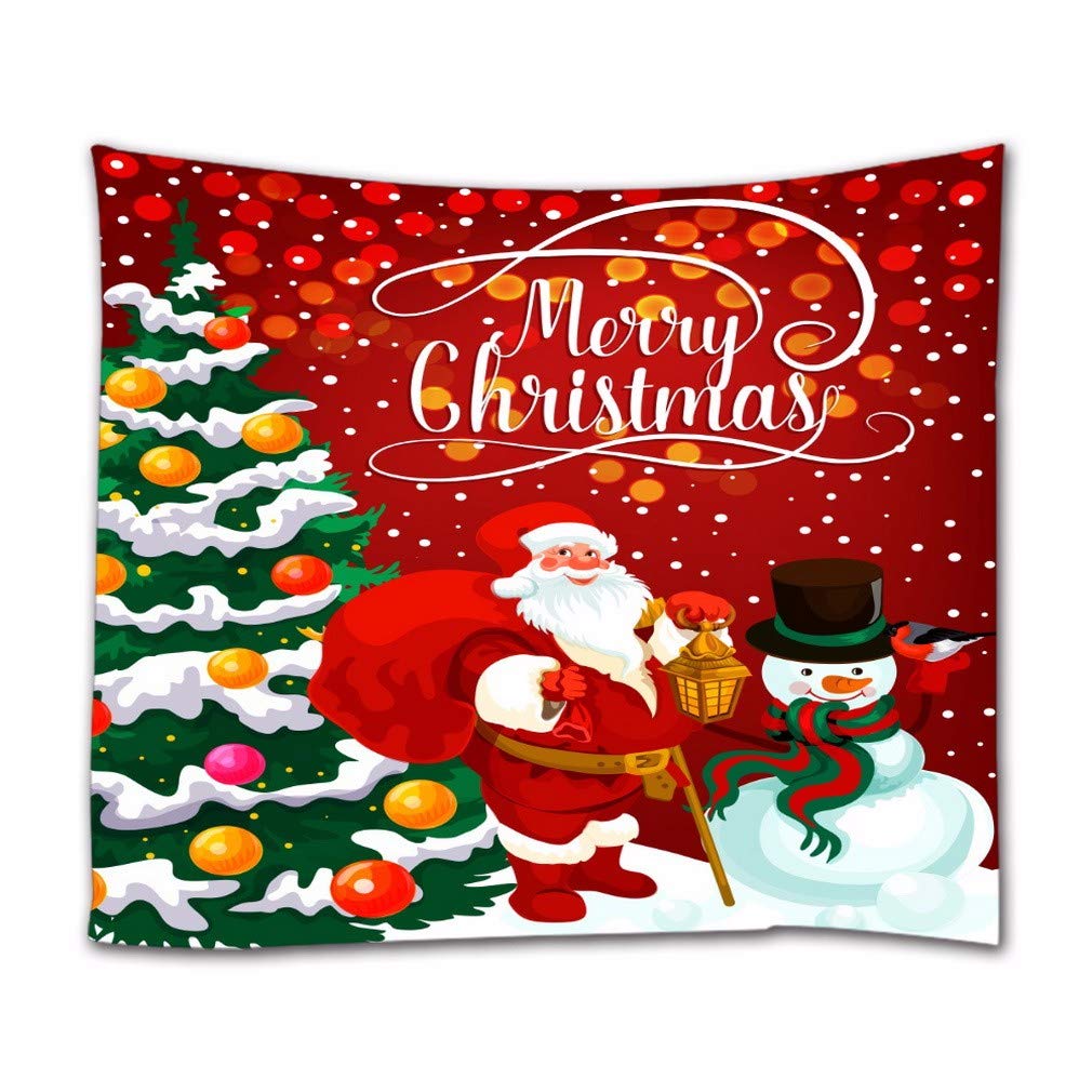 Tapisserie de Noël A.Monamour avec Père Noël et sac de cadeaux en tissu 3D