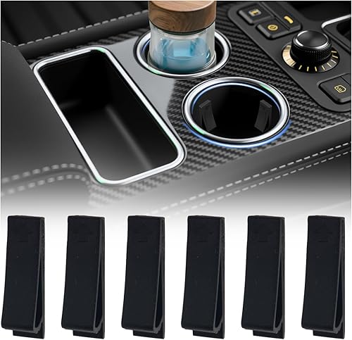 6 portavasos para automóvil, antivibración, portavasos de silicona antivibración para estabilizador de automóvil con diseño curvo, inserto