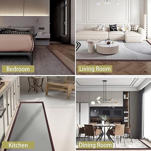 Miniatura 6 de Tira de transición de piso de 9.8 pies, borde de transición de alfombra a azulejos, adecuado para umbral de puertas (altura de la cubierta dentro de