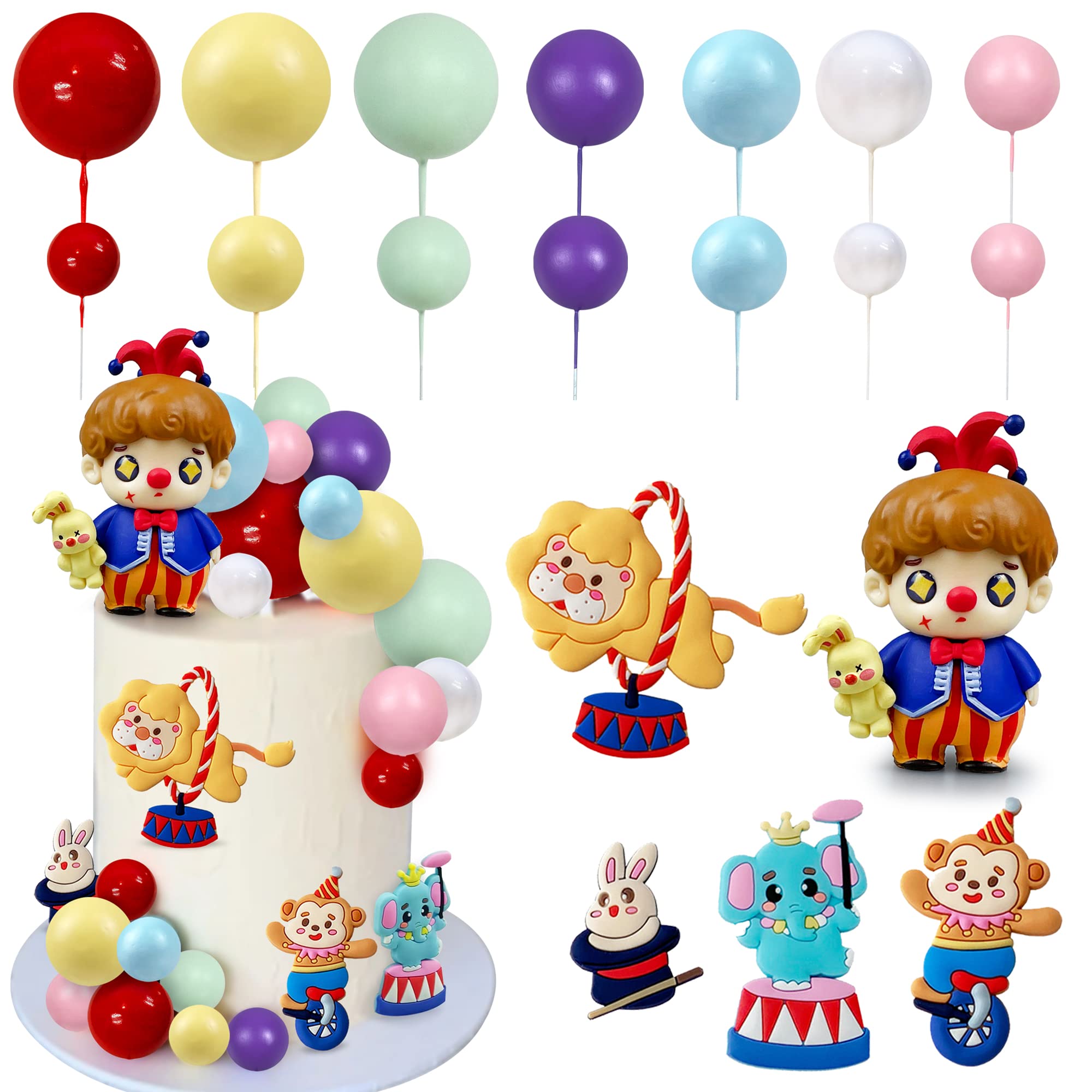 Buy 19PCS Circus Cake Toppers Carnival Cupcake Toppers Circus Birthday