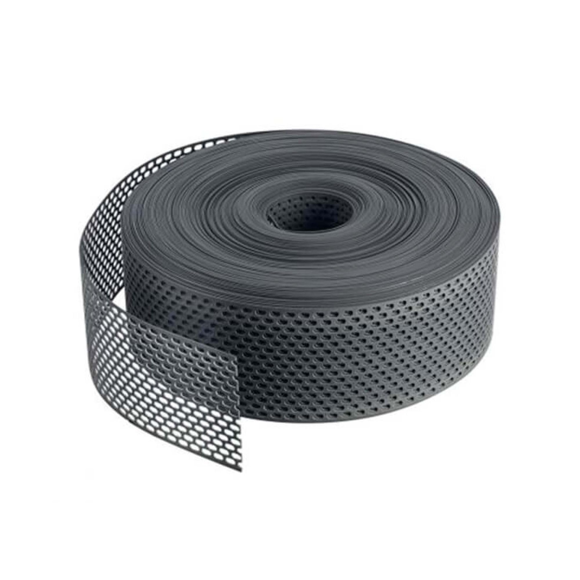 Kratka okapowa 60m x 80mm Czarna Kratka okapowa z PVC, owalna perforacja, listwa wentylacyjna dla optymalnej wentylacji elewacji i dachu