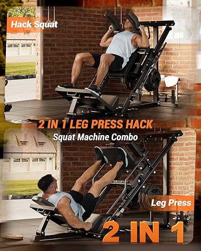 Miniatura 2 de Garvee Máquinas de prensa de piernas 3 en 1 para gimnasio en casa, máquina profesional de sentadillas, equipo de entrenamiento con postes de