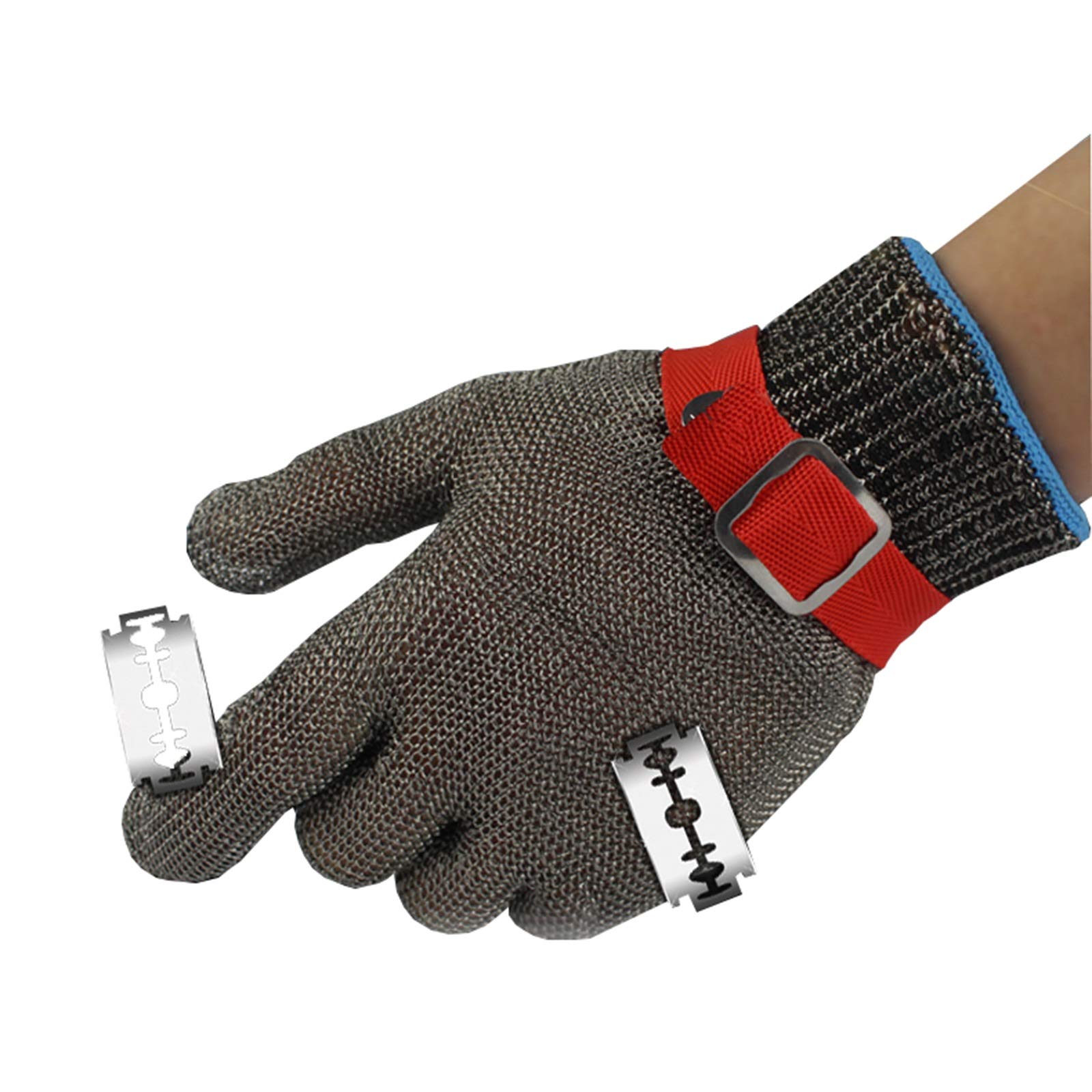 Guantes anticorte Guantes de acero 316L resistentes a cortes, guantes de trabajo de seguridad con protección de nivel 5, utilizados para protección de corte de carne en hogares y restaurantes (ta