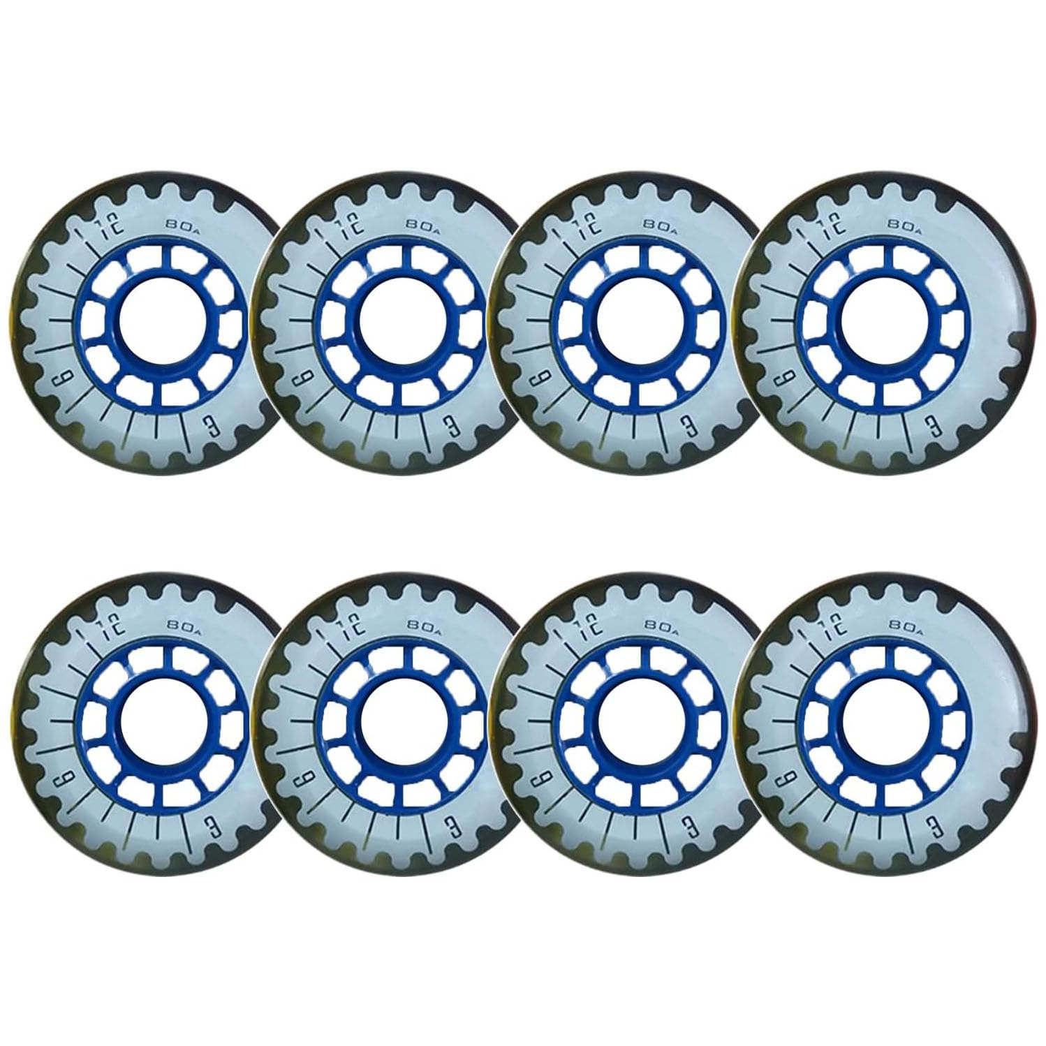 Roues de Patins à Roues alignées de 70 mm, Roues de Rechange en PU 80A adaptées à Tous Les âges avec roulements, Lot de 8