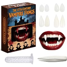 iMiibel 4 Pairs Halloween Vampire Teeth-4 Sizes Fangs with Adhesive Pellets