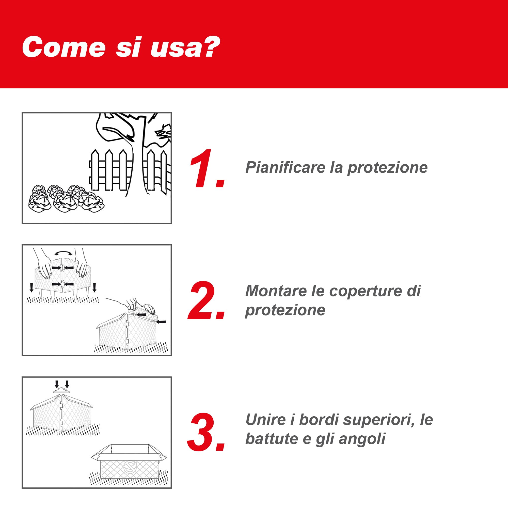 SWISSINNO Recinzione anti-lumache – Set completo da 2 m con angoli flessibili e pinza – Protezione per orto e aiuole – Modulare e resistente