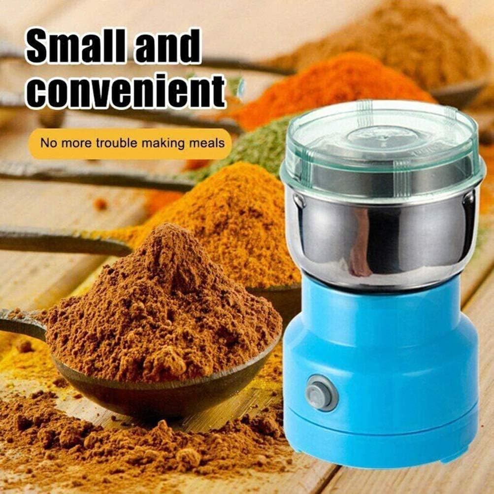 Electric Grain Grinder for Home Multifunction Small Food Low Noise Herbs Spices Nuts Grains Coffee Bean Grinding 150w Blue