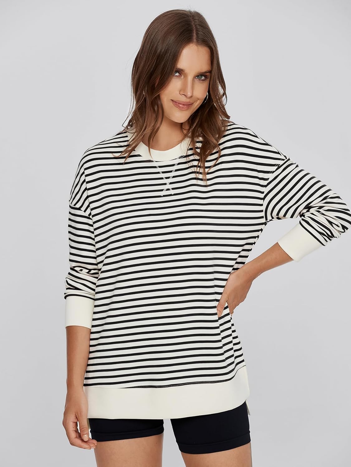 Glamaker Women's Long Sleeve Crewneck Sweatshirt Air Essentials Soft Loose Pullover Sweatshirts - Image 2