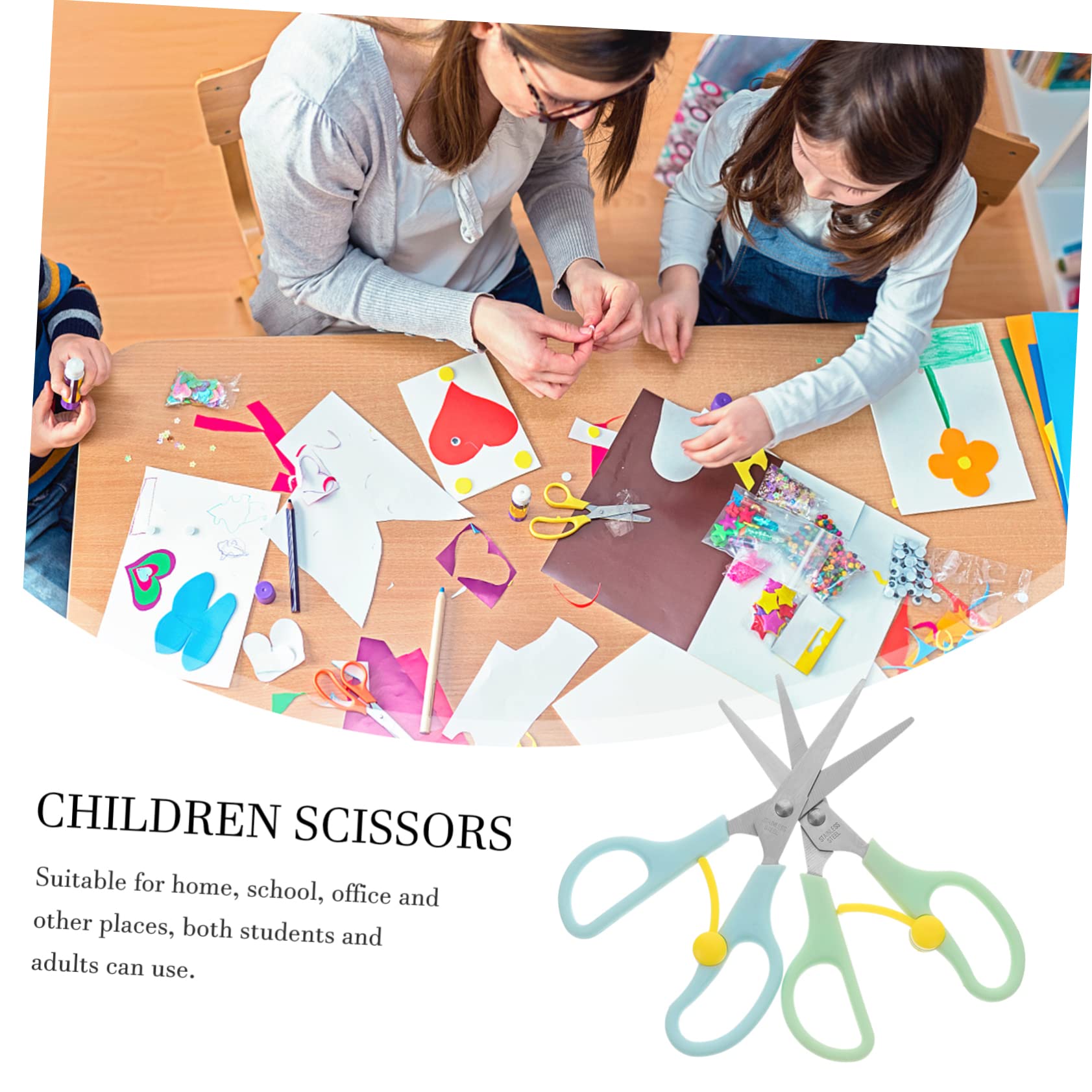 Angoily 16 Pezzi Forbicine Sicure per Forbici in Acciaio Inossidabile con Punta Smussata per Scuola Scrapbook e Design Ergonomico Antiscivolo Piccole e Leggere per Adulti