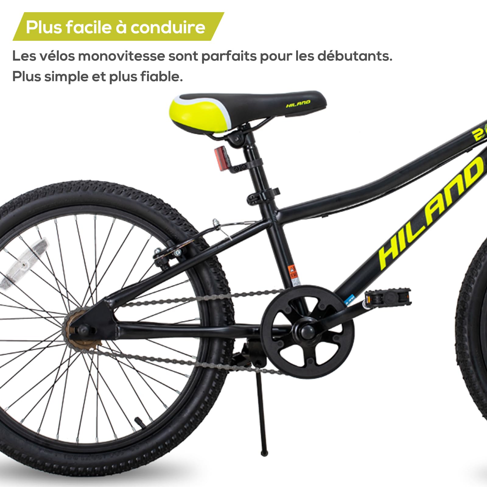 HILAND Climber Vélo VTT Enfant 20 Pouces, pour Garçon et Fille de 6 à 9 Ans, Freins V-Brake, Vélo Enfant