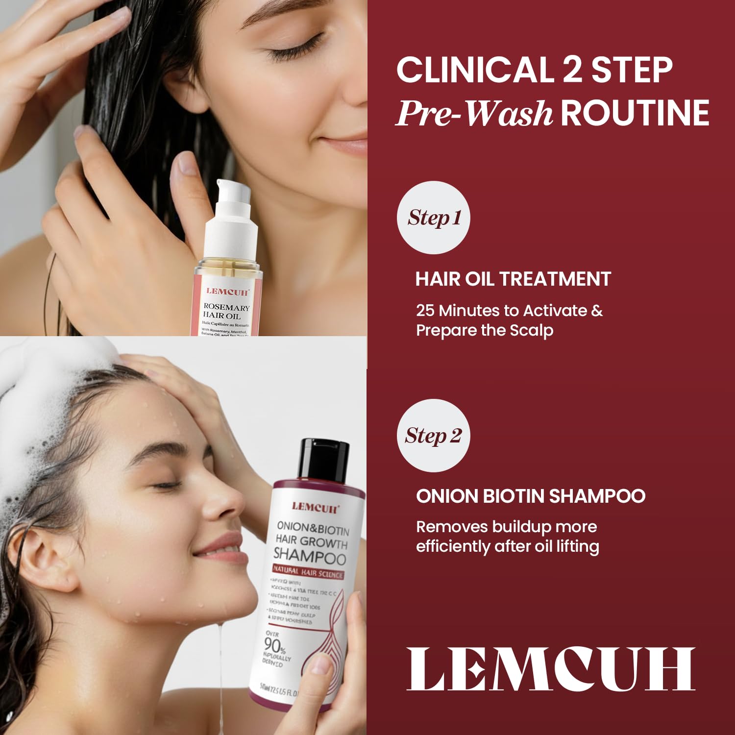 Onion Shampoo for Hair Growth with Biotin, Rosemary, Tea Tree & Ginger