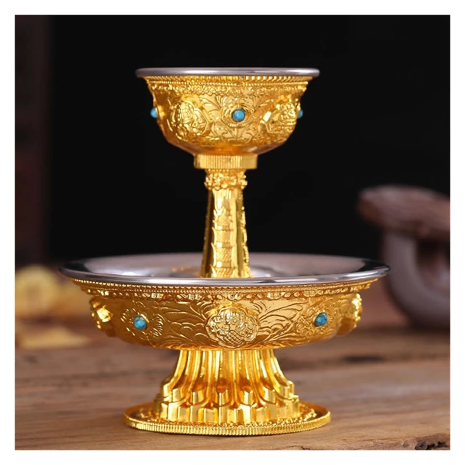 HTTGDGDH Tibetan Tribute, Buddhism Plate, Home Gift, Indoor Decorative Buddhist Decorative,