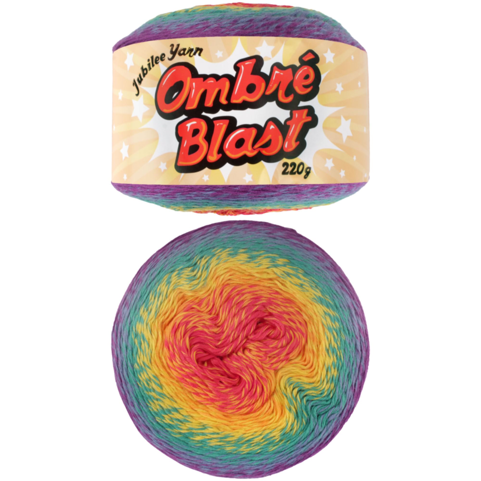 Hilo de tejer Ombré Blast JubileeYarn manta de cuna infantil en degradado pastel suave