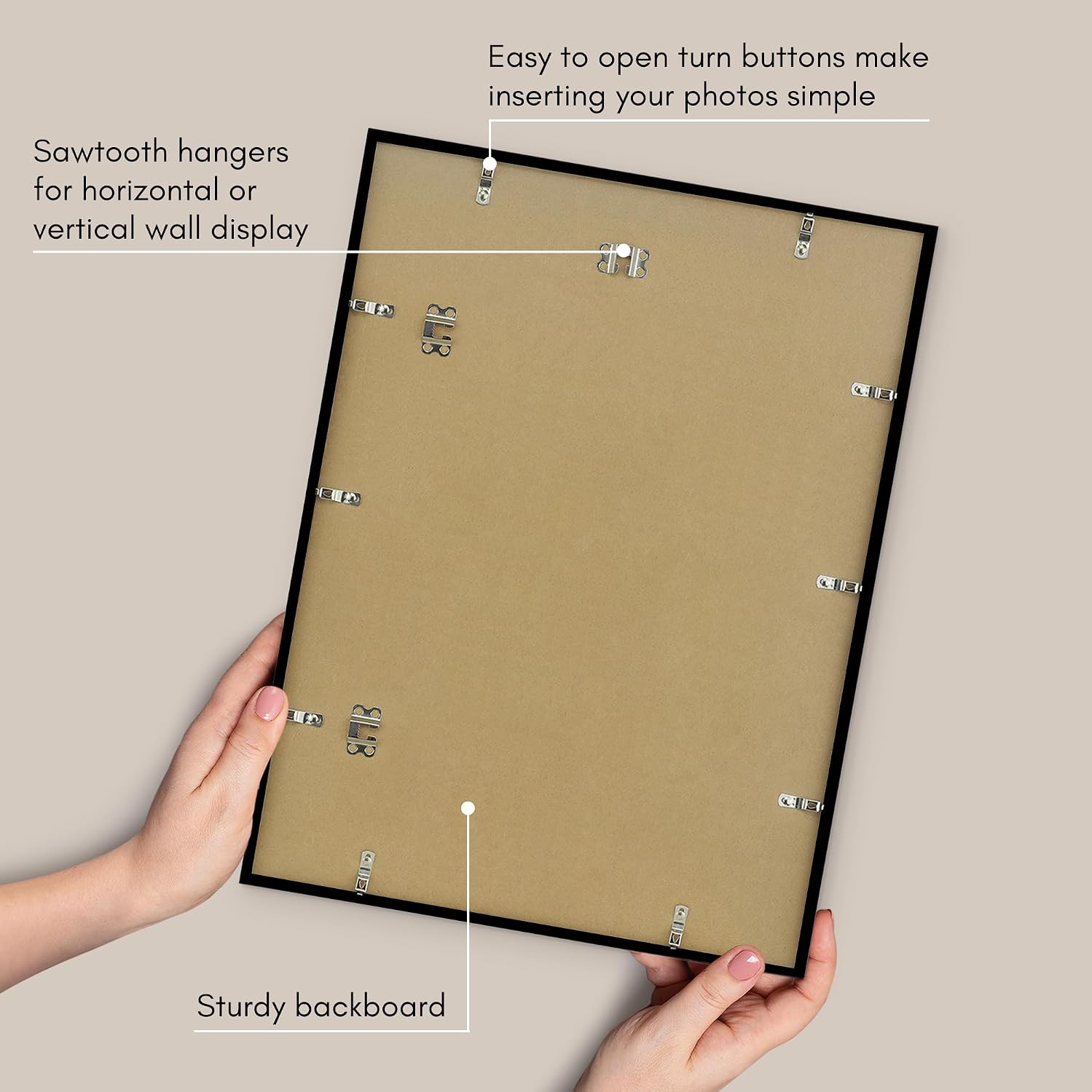 Americanflat 18x24 Poster Frame with Polished Plexiglass - Use as 8x10 Frame with Mat or Display 18x24 Photo Without Mat - Streamline Collection - Thin Border Picture Frames for Wall - Black