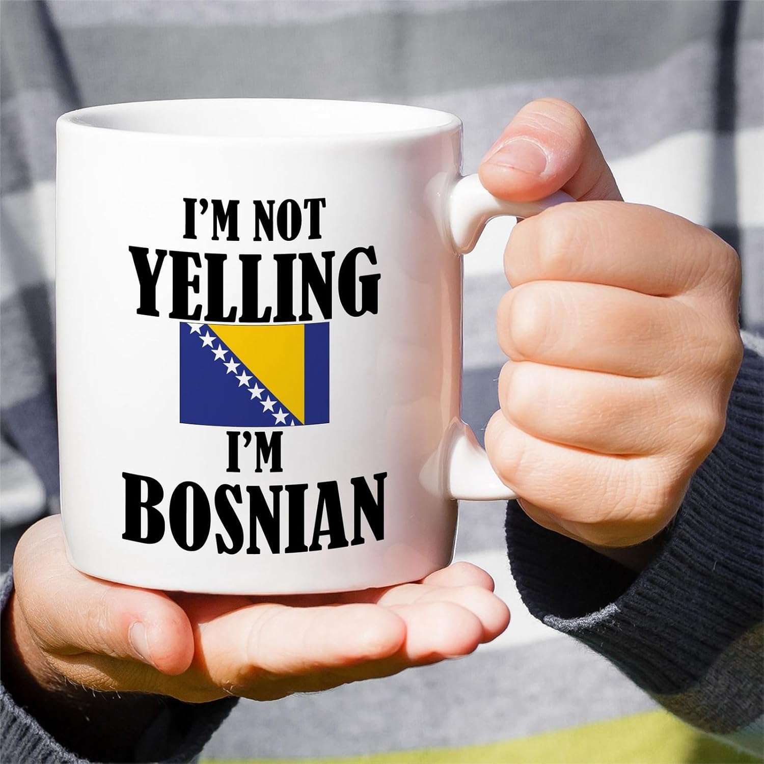Retreez Funny Bosnian Mug - I'm Not Yelling I'm Bosnian 11 Oz Ceramic Coffee Mugs - Funny, Sarcasm, Sarcastic, Inspirational Bosnia birthday gifts for Bosnian friends, coworkers, men women dad mom bro - Image 4