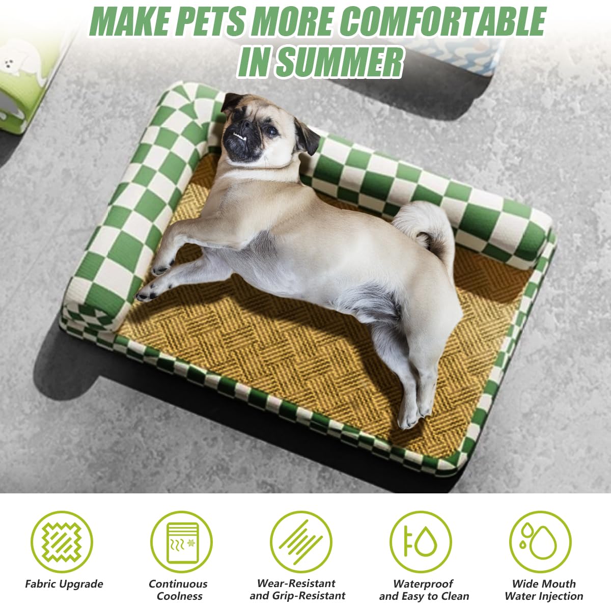 Alfombrilla de refrigeración para perros, manta de refrigeración reutilizable y no tóxica para mascotas, ideal para el hogar, el coche y los viajes
