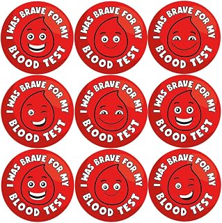 144 I Was Brave For My Blood Test Reward Stickers For Hospitals, Care Homes, Doctors - Colourful, Easy Peel Stickers With Strong Adhesive Glue
