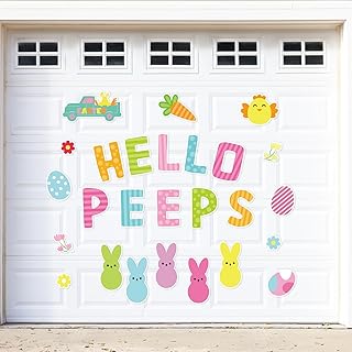 26PCS Easter Magnets Garage Door Decorations - Magnetic Refrigerator Car Magnet Outdoor Holiday Decor(Hello)