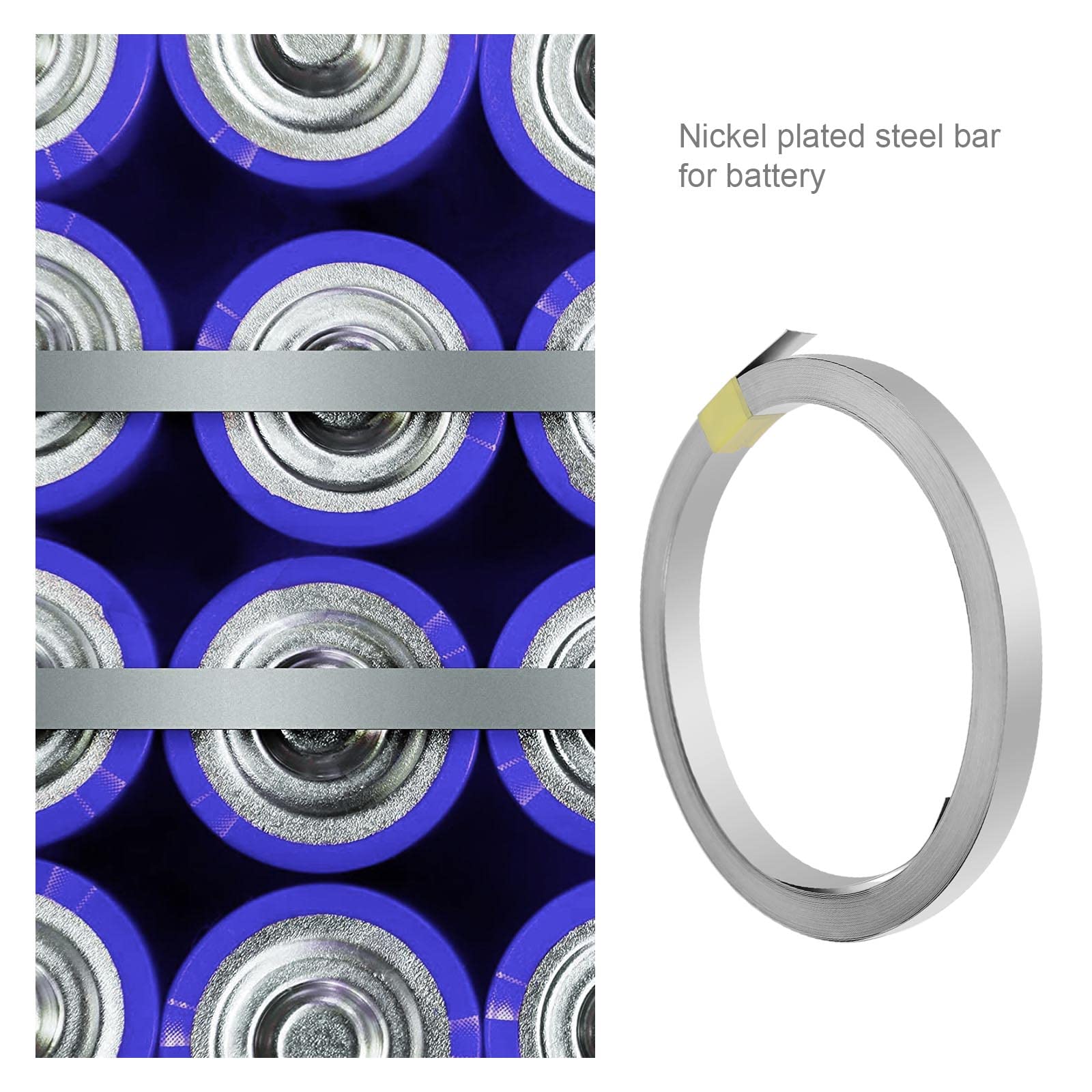 HARFINGTON Nickelstreifen Für Akku-Bau – 0,15 Mm X 8 Mm X 10 M, Vernickelter Stahl, Für Lithium-Batterien & Punktschweißen