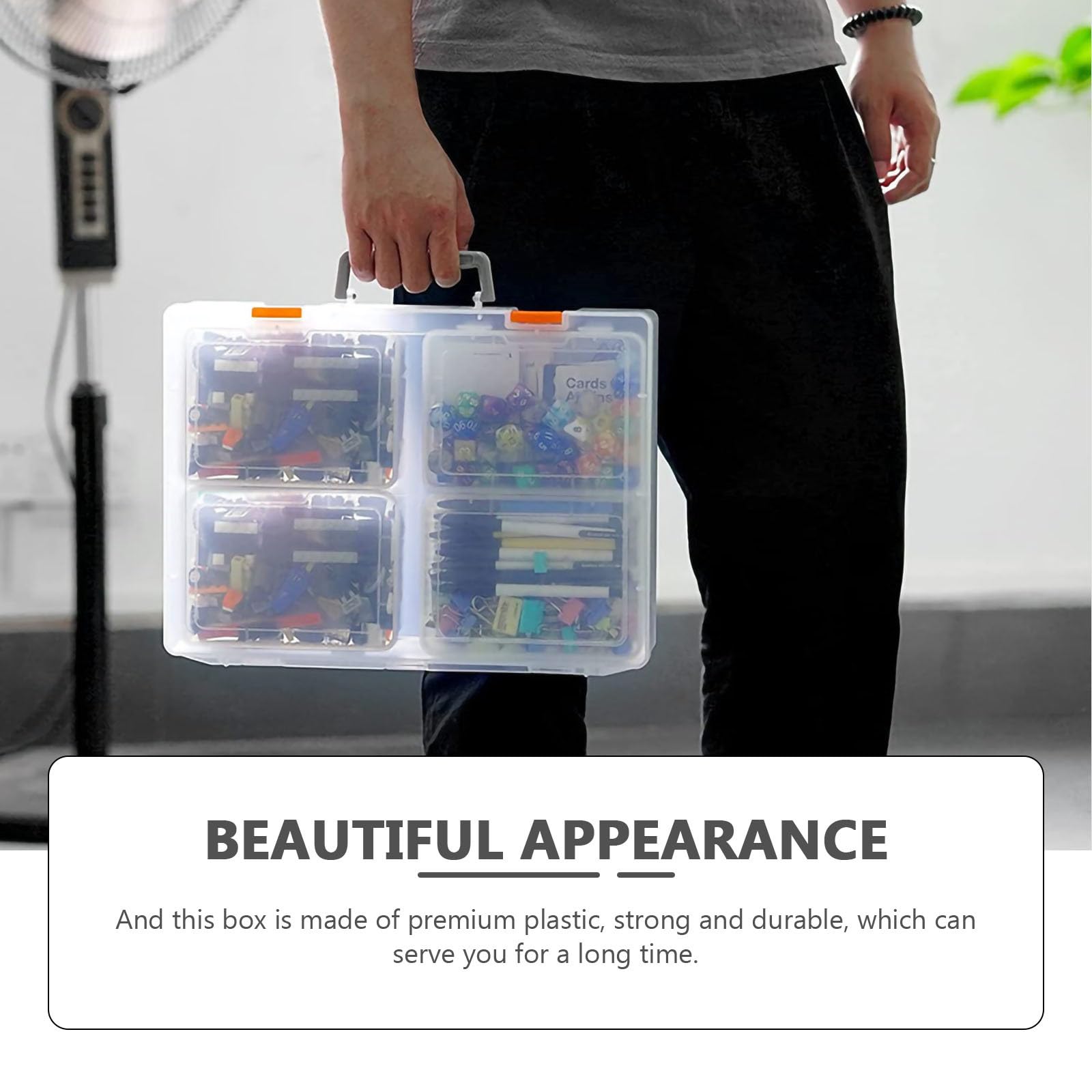 ULTECHNOVO Multifunktionaler Foto Organizer aus Kunststoff mit Großem Fassungsvermögen und 4 Transparenten Aufbewahrungsboxen für Schmuck und Karten im Haushalt