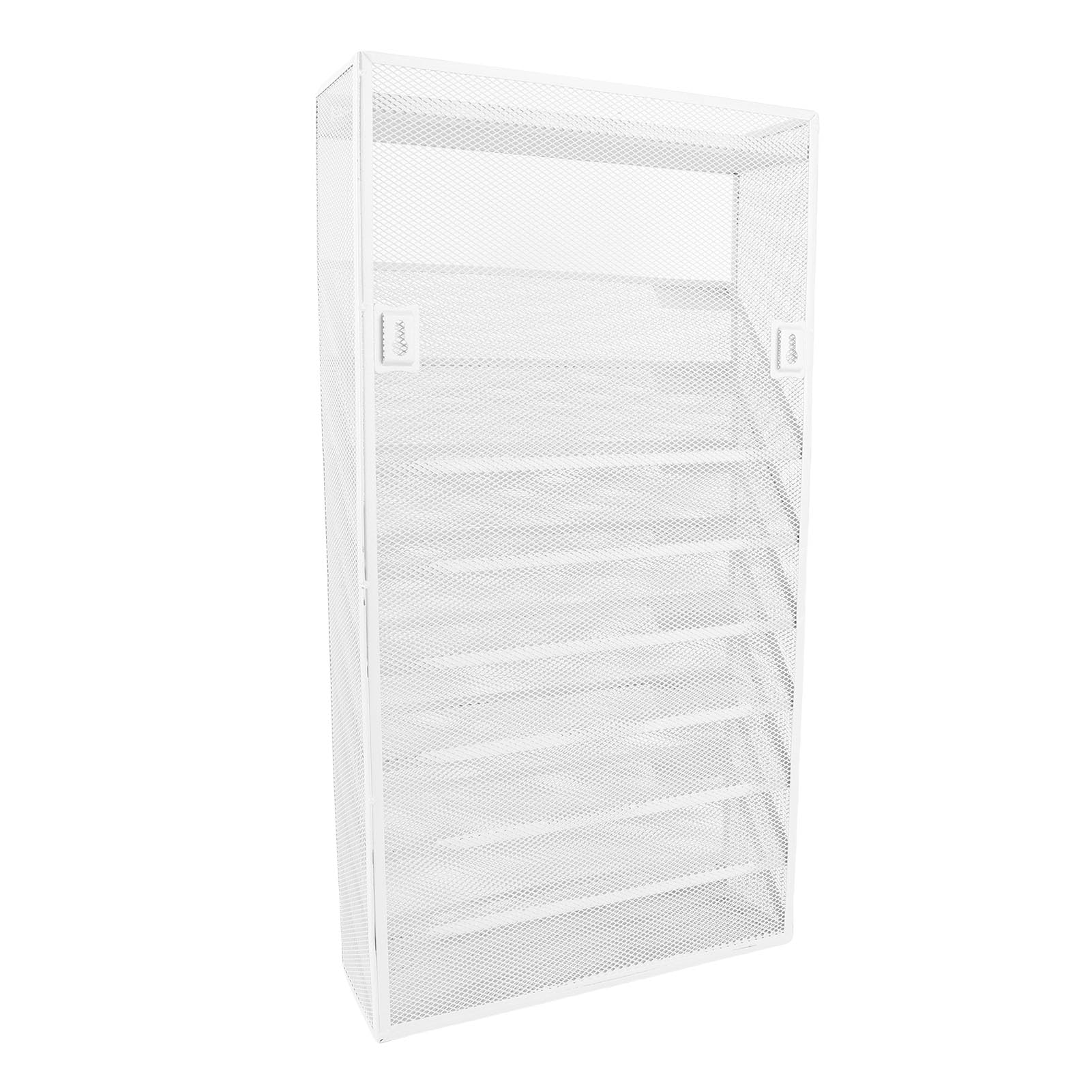 Asixxsix Organizzatore Mobile Montato a Parete con Ruote, Libreria in Rete di Ferro Resistente, Portadocumenti Laterale da Scrivania con Scomparti Multipli e 4 Ruote Universali per Ufficio, Casa,