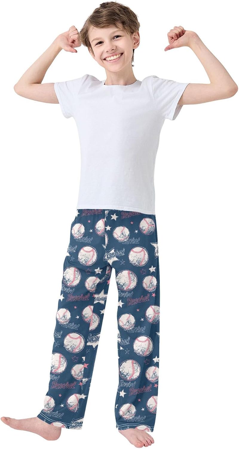 Pajama Pants Pajama Bottoms Soft Pjs Elastic Waist Lounge Pants 6-14Y