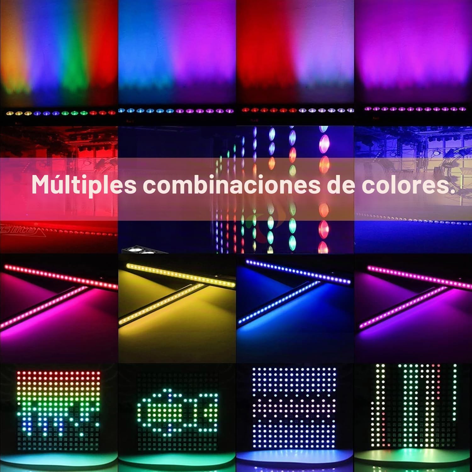 RGBW LED Wallwasher Barra luminosa con mando a distancia, 24 x 3 W luz de escenario luces discoteca estroboscópico foco para DJ Fiesta Boda Halloween Navidad 2 unidades