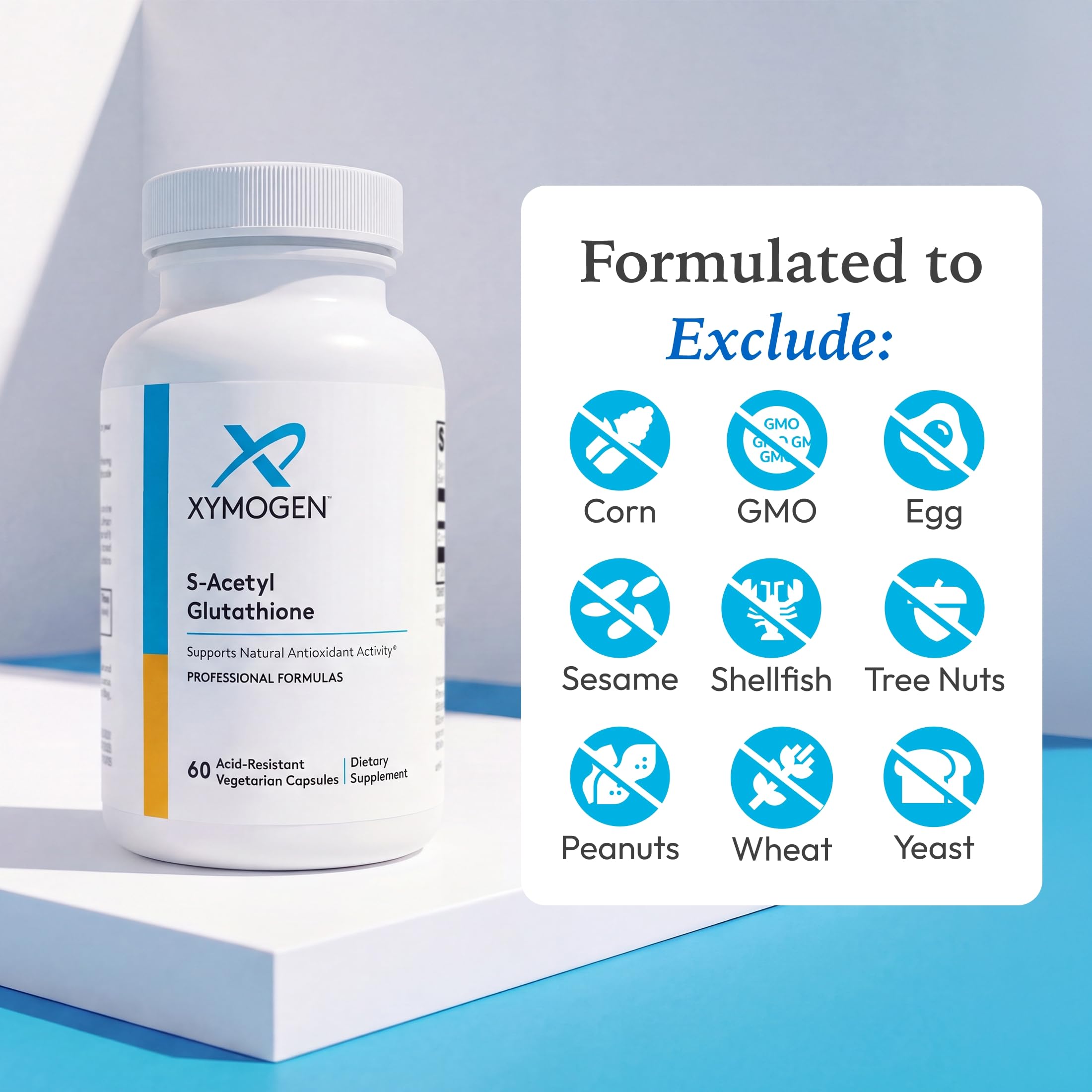 XYMOGEN S-Acetyl Glutathione, 60 Capsules