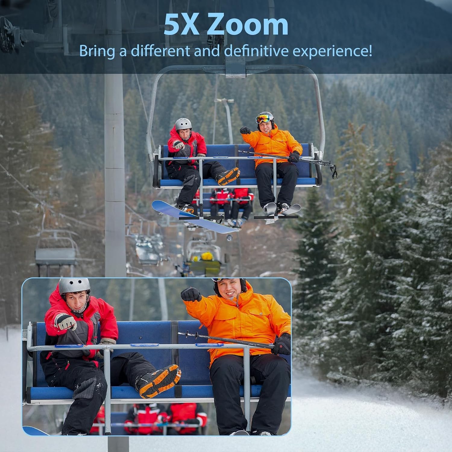 Actioncam 4K 60FPS WiFi Unterwasserkamera 40MP 40 Meter wasserdicht mit Touchscreen, 170° Weitwinkel, EIS-Bildstabilisierung, 5X Zoom, 2,4G Fernbedienung & 2 Akkus 1350mAh
