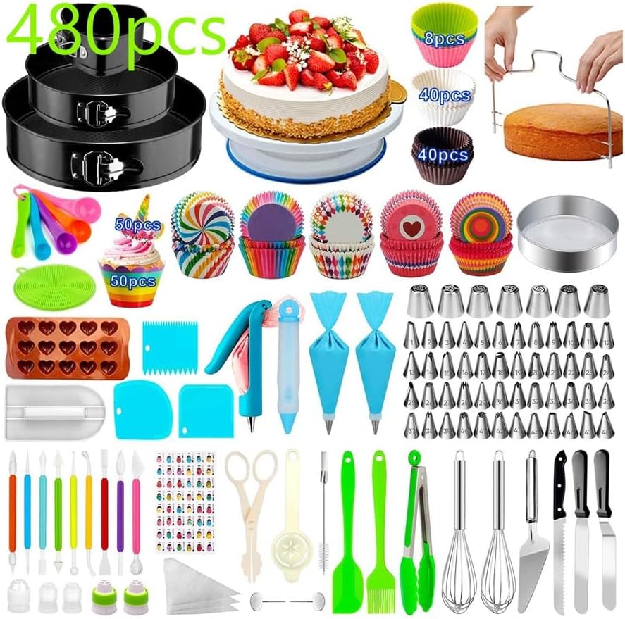 480 Piece Cake Turntable Set Cake Baking Tool Set Baking Tray And Flower Mouth Set