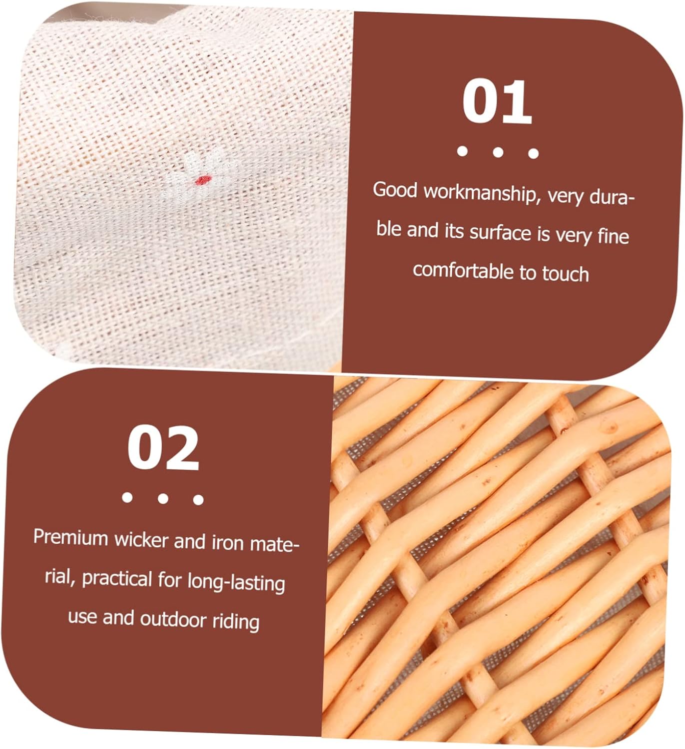 Toyvian Removable Pet Carrier Bag with Sturdy Iron Frame for Bike Front Carrier Wear Resistant Material Heavy Load Capacity Safe and Comfortable Bicycle Basket for Pets and Accessories