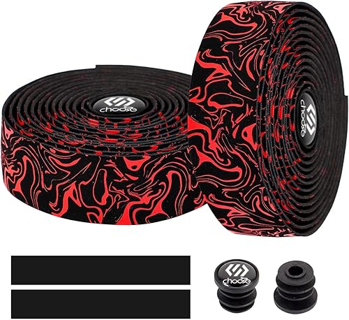 Vista 6 de Chooee Cinta de manillar de bicicleta de carretera, 2 unidades, cinta de barra de bicicleta, rojo/azul/verde/amarillo/naranja/púrpura/plateado/negro