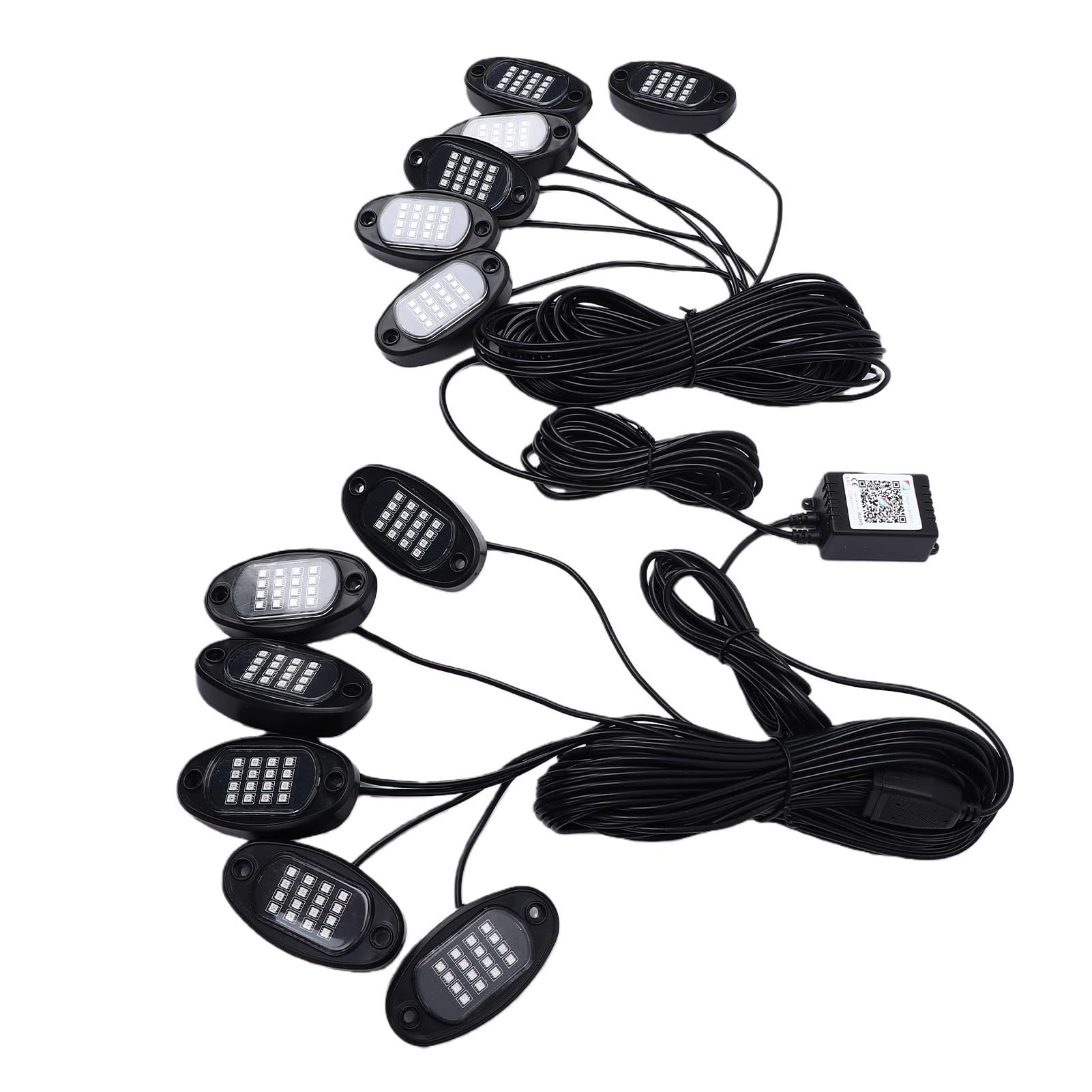 Zestaw świateł Rock LED RGB, 16 Milionów Kolorów z kontrolą Aplikacji 150 Ultraszerokokątnych świateł Underglow, do Ciężarówki SUV ATV UTV łódź Samochód (1 do 12)