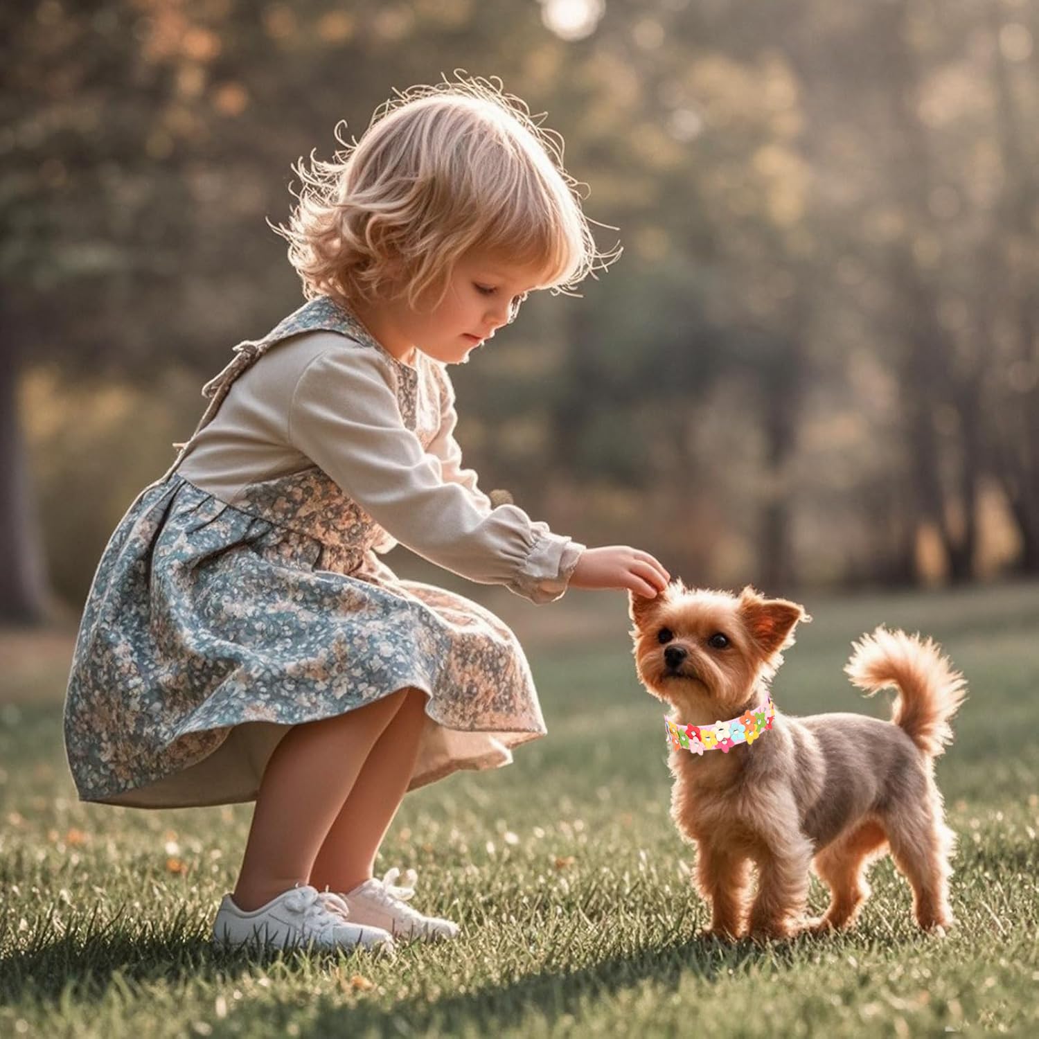 Small Dog Collar with Flower - Image 2