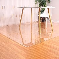 Vista 4 de Mantel de PVC transparente anti-caliente, protector de mesa rectangular impermeable, rollo de plástico de vinilo para el hogar, comedor, mesa