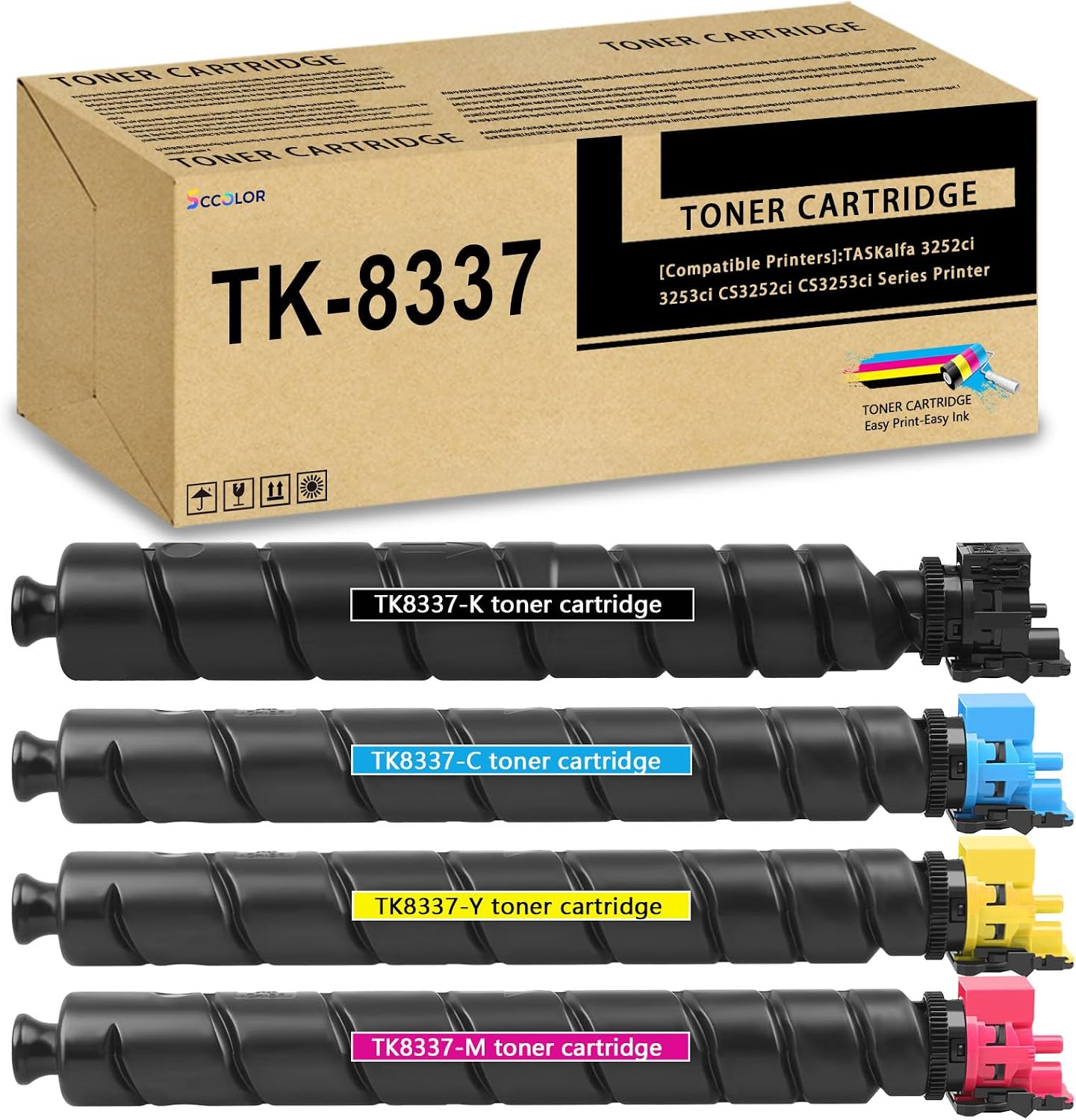 High Yield TK8337 TK-8337 Toner Cartridge TK-8337K TK-8337C TK-8337M TK-8337Y Compatible with Kyocera TASKalfa CS3252ci CS3253ci 3252ci 3253ci Series Printers