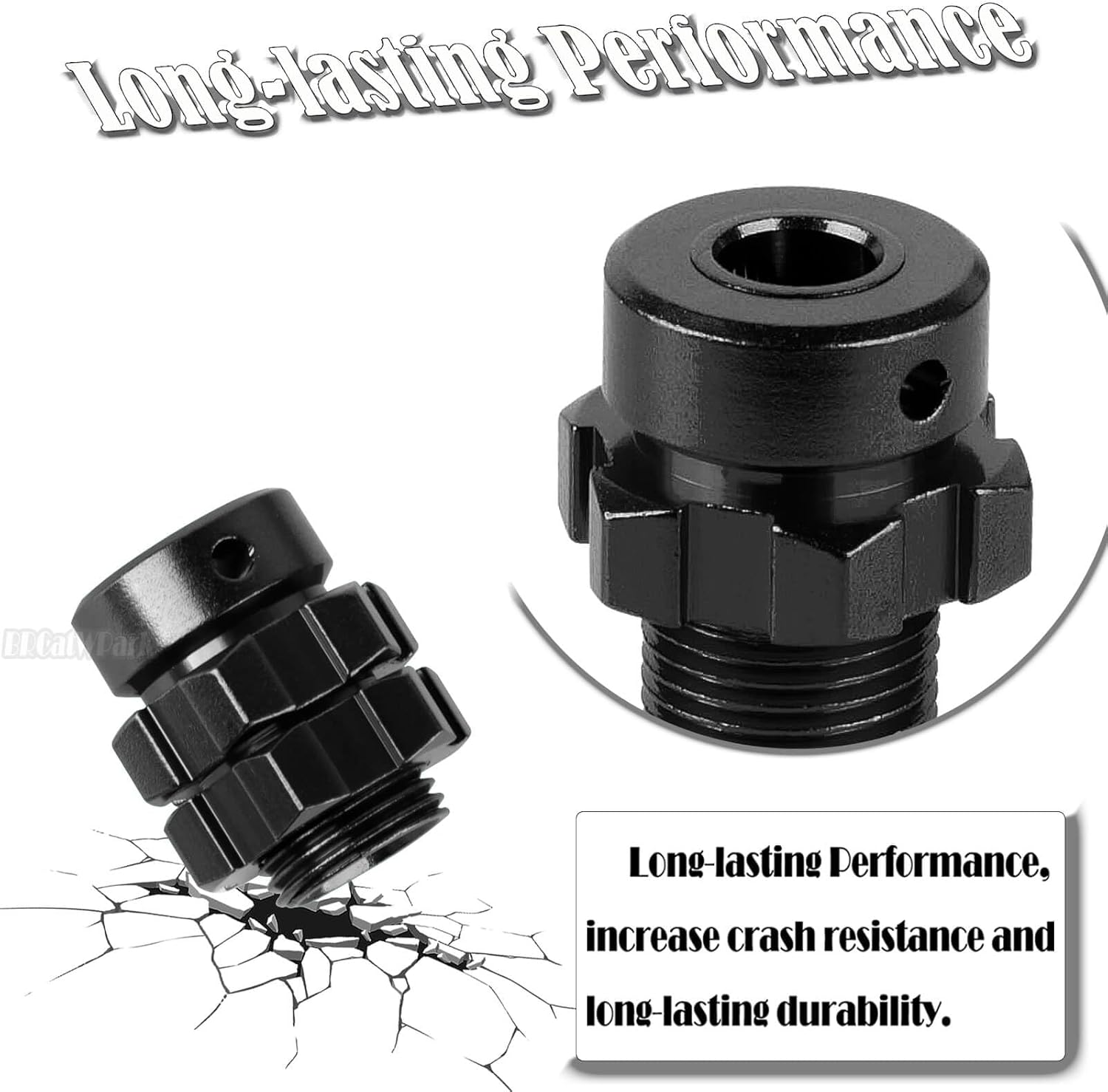 RC 17mm Wheel Hex 6mm Extended Wheel Hub Drive Upgrades Part for 1/10 E-Maxx/T-Maxx/E-Revo/Revo/Summit,4pcs Aluminum Hex Hub Adapters & Nuts w/Wrench,Replace Part #6469 5854,Black