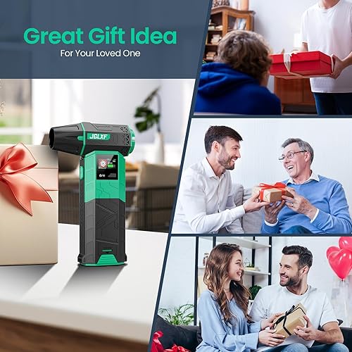 Miniatura 8 de Plumero de aire eléctrico mejorado, 130000 RPM engranaje ajustable de aire comprimido, 2 baterías extraíbles de 4000 mAh, kit de limpieza eléctrica