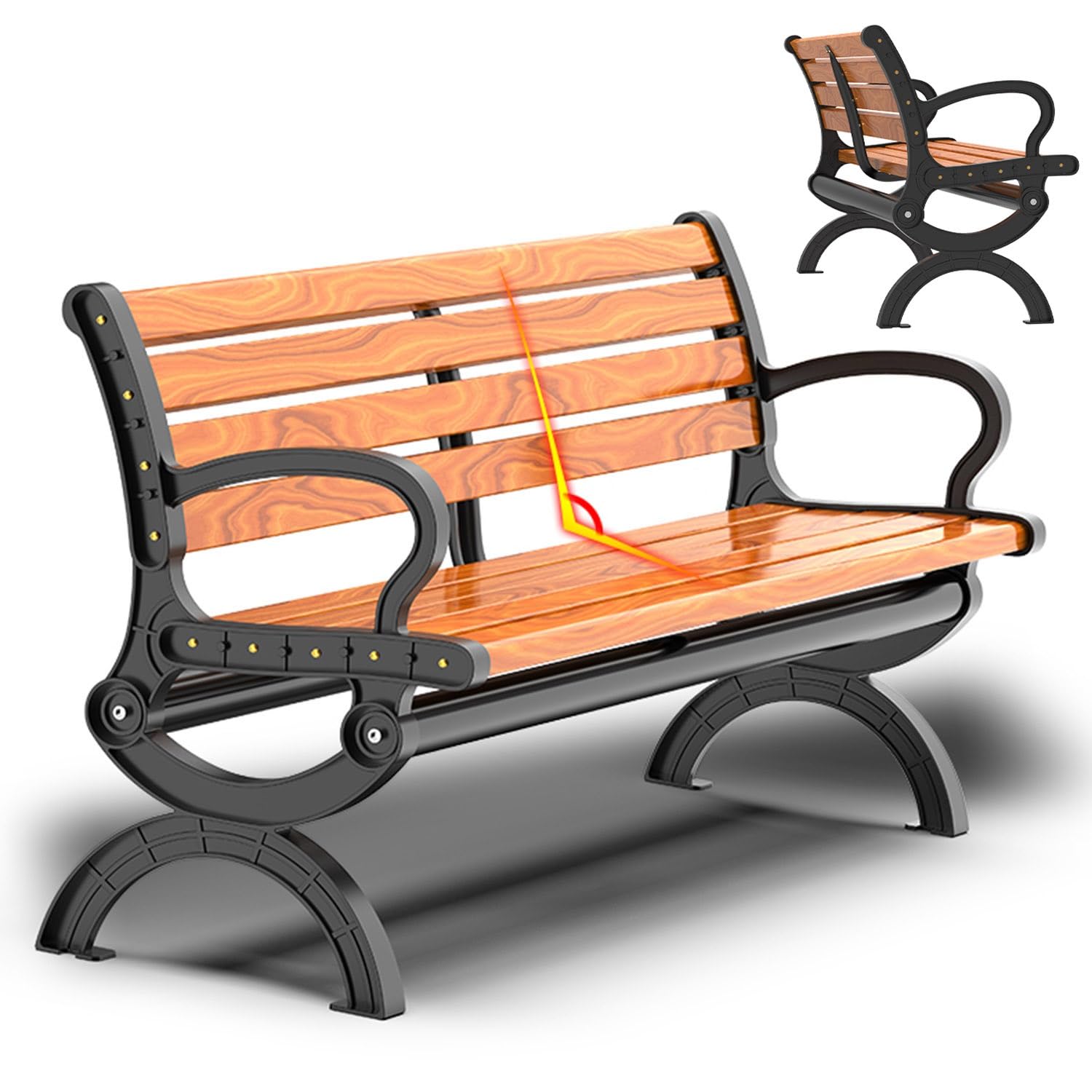 Amazon.co.jp: 屋外 休憩所 ガーデンベンチ 木製 パークチェア