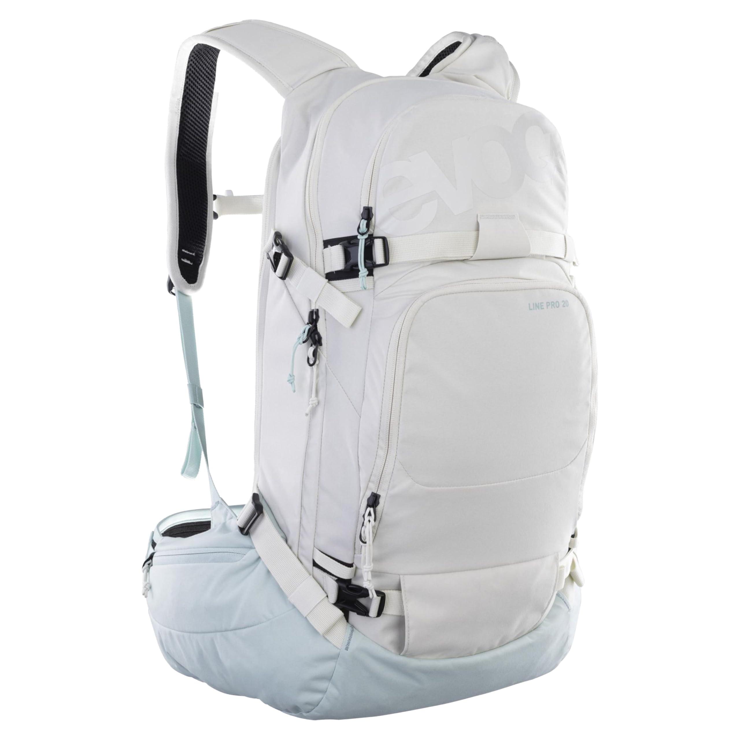 EVOC LINE PRO 20 touring backpack (backpack with hydration bladder compartment, insulated shoulder strap, avalanche compartment, ski/snowboard holder), Sand - Mint