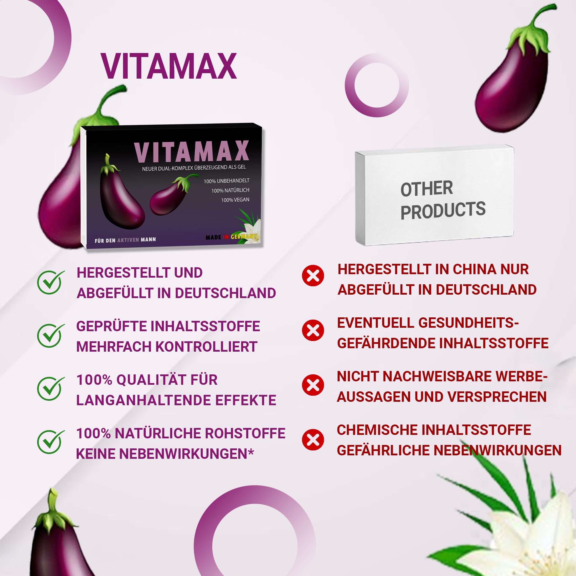 VITAMAX für Männer - Premium Kräuterkomplex | Hochwertige Premium Rezeptur | Für aktive Männer | Praktische Portionsbeutel | Made in Germany | Qualitätsgeprüft