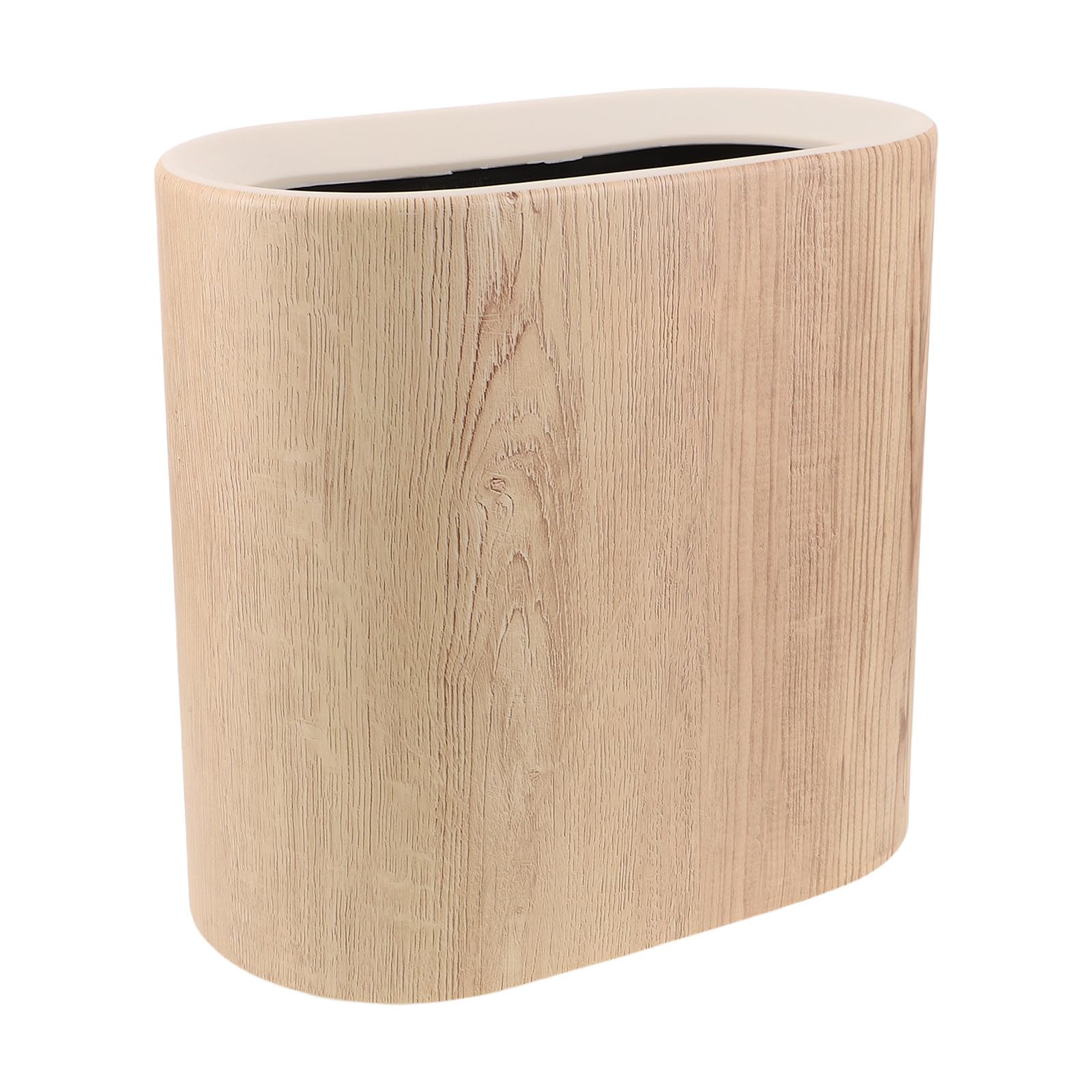 YARNOW Cubo de Basura y Construcción Estable Estilo Vintage con Tapa de Plástico Beige Diseño Estrecho para Cocina y Debajo del Escritorio