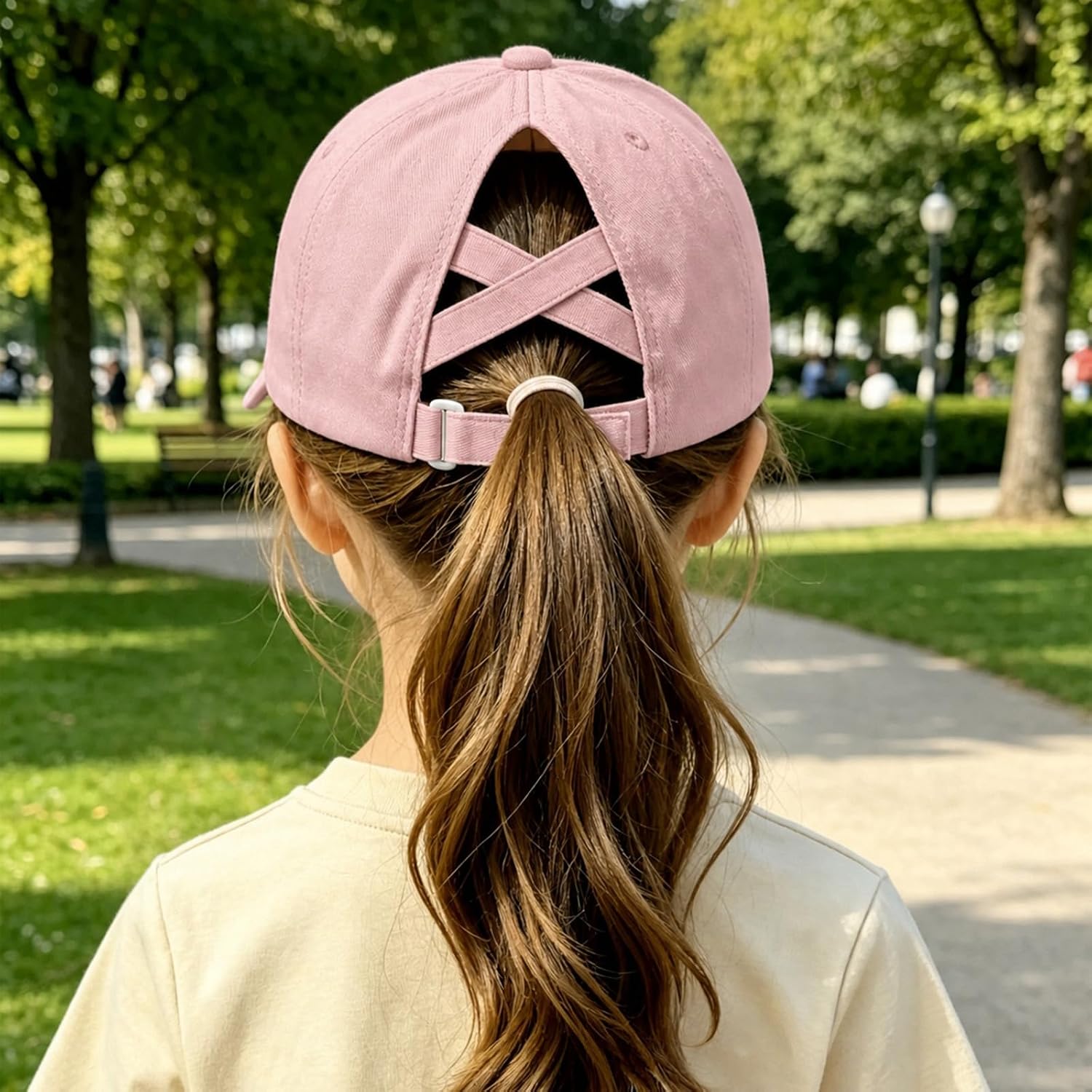 Jesus Loves You Hat for Girls Cute Ponytail Embroidered Baseball Cap Christian Faith Hats Adjustable Criss Cross Cap
