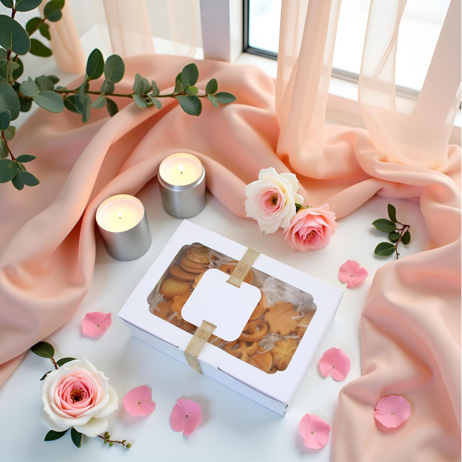 Allbusky 24PCS Paper Bakery Boxes with Window, Cake Boxes - Image 4