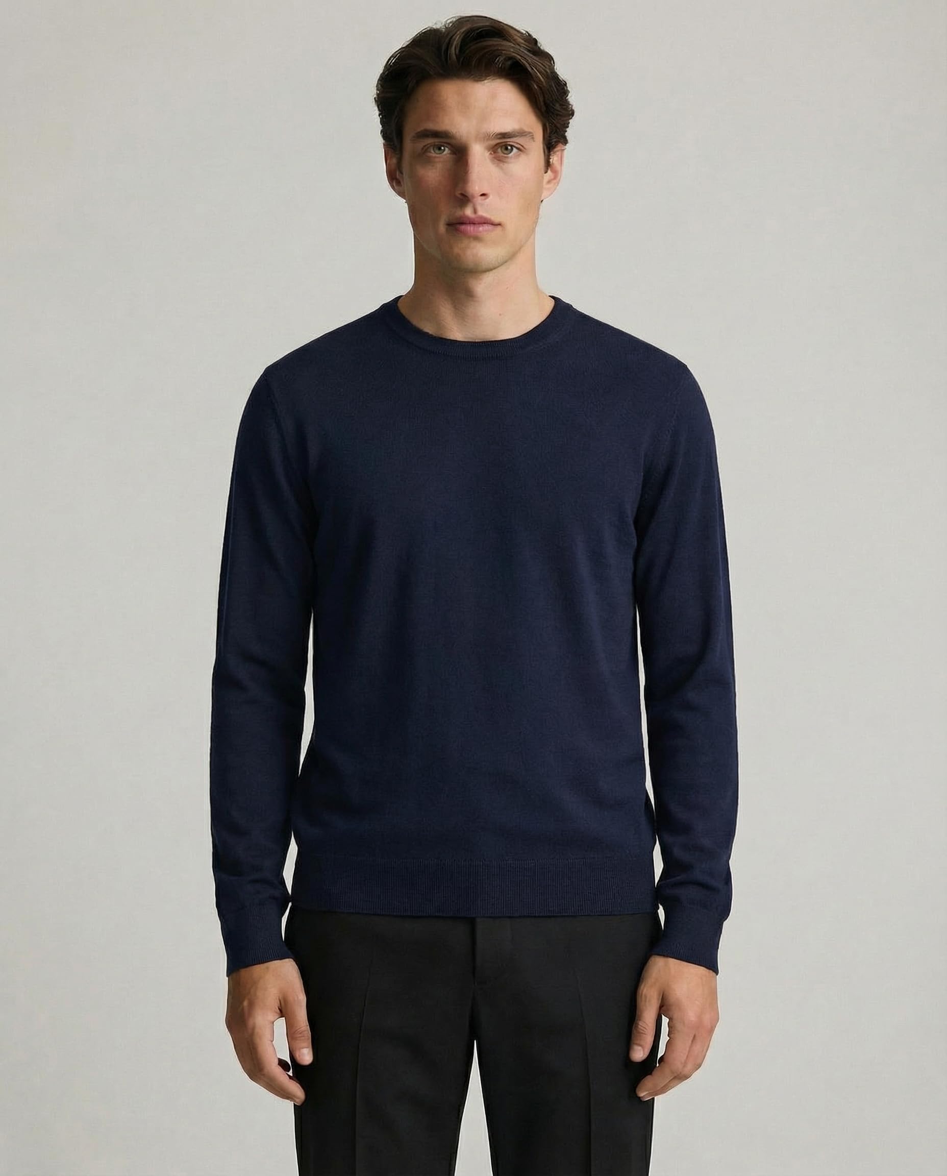 Diana Studio - Maglia rasata in 100% Cotone Leggero Extra Ritorto, Uomo, Maniche Lunghe, Casual Fit