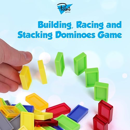 Miniatura 3 de Point Games Domino Smash - 42 piezas de bloques de construcción de juegos de azulejos - Juguete de desarrollo para niños - Dominó fuerte en 6 colores