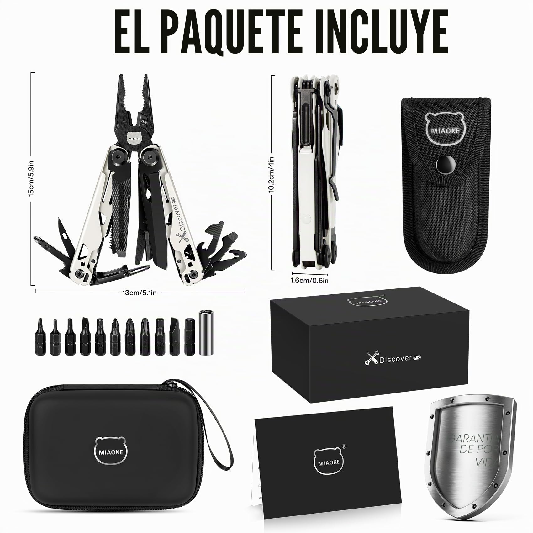 Multiherramienta 23 en 1 con caja de regalo, destornilladores, destornilladores de sierra, alicates abrebotellas, cuchillo de camping, accesorios geniales para hombres