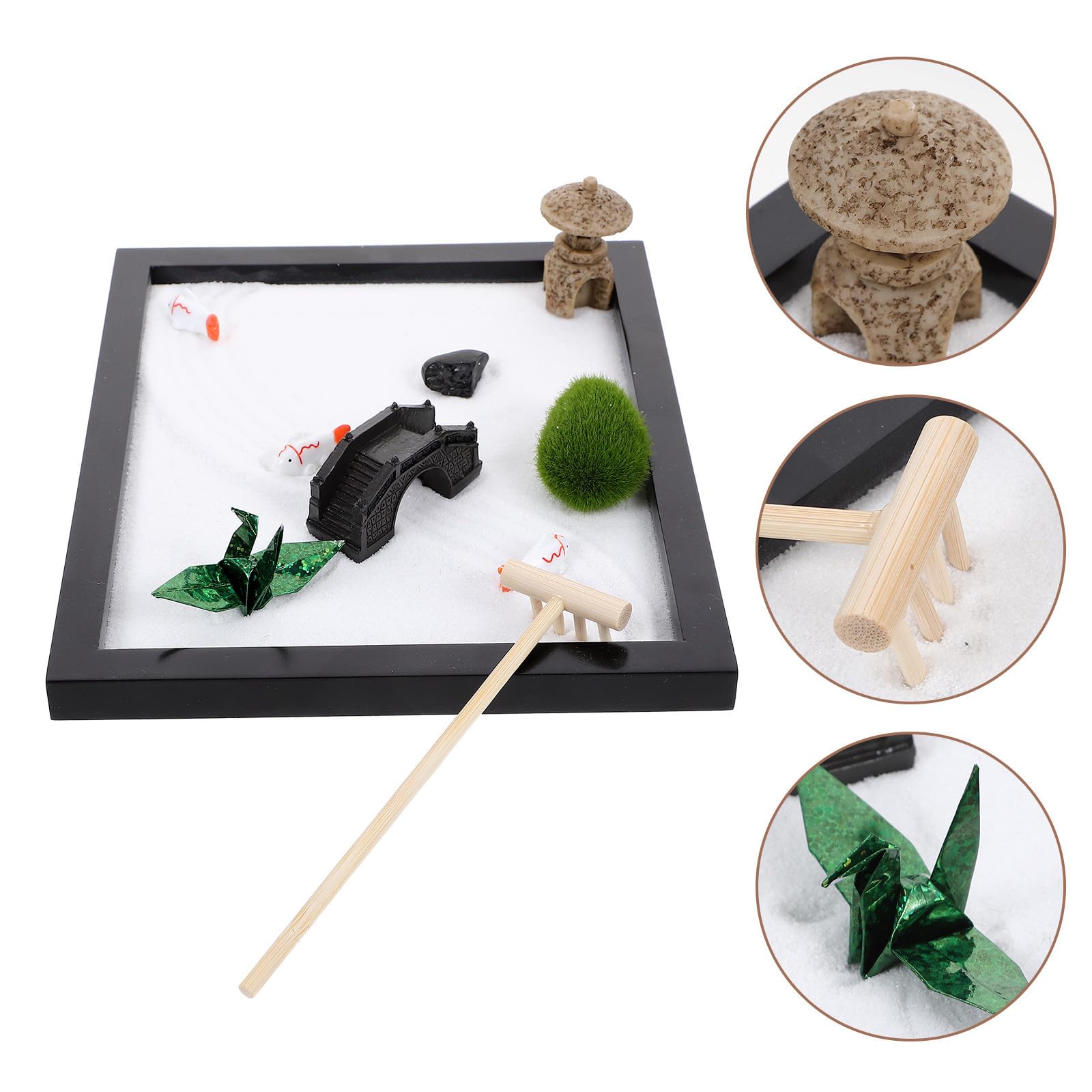 Sandboard Decorativo de Madera Negro para Escritorio y Hogar Zen
