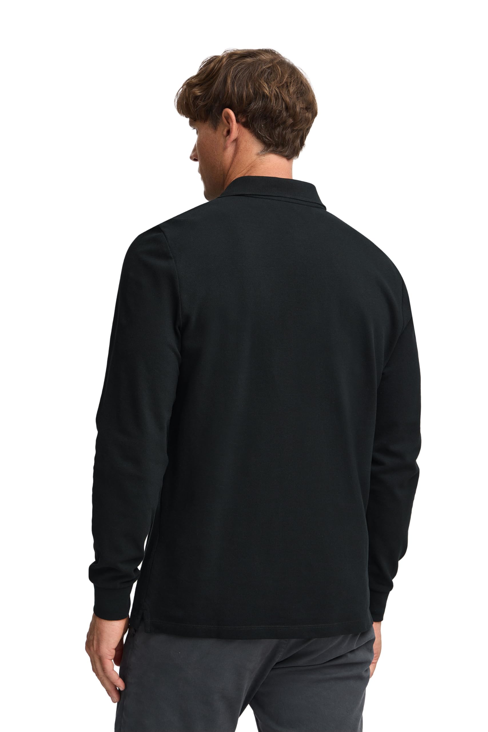 Polo Club Polo Elegante Uomo Manica Lunga Ricamo con Logo - 100% Cotone -